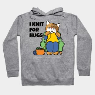 I Knit for Hugs Knitting Cat Hoodie
